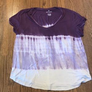 purple tie dye american eagle v neck